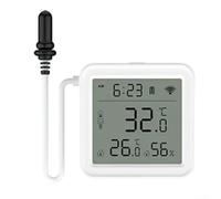 PureBowlic Wi-Fi Temperature Humidity Sensor With External Probe For CleverLife, LCD Digital Thermometer Hygrometer For Aquarium Fridge, Voice Control For Alexa