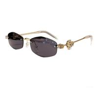 PureBowlic Women Polygon Rimless Blue Light Glasses Metal Frame | Polygon geometric shape, chic modern style, reduces eye strain, silver or gold finish, daily fashion
