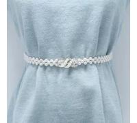 PureBowlic Women's Pearl Waist Chain Belt, 65Cm Adjustable Plastic Dress Accessory For Casual And Formal Attire, Elegant Waist Cinching Decoration, Pearl White(09)