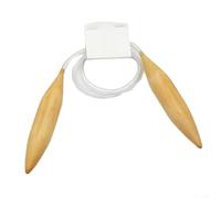 PureBowlic Wooden Knitting Needles For Plastic Tube,Thick Round Woven Ring Needle For Sweater Crochet,Hand Sewing Craft Tool, Wood Material,80Cm Length,Sizes 15Mm 20Mm 25Mm(25mm)