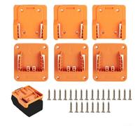 PureBowlic Yellow Plastic Tool And Battery Rack Set For Li-ion Tools, Space-Saving Chainsaw And Drill Hanger, Construction For Garage Or Workshop Organization, Easy Installation(3 SETS)