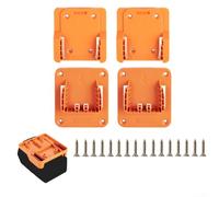 PureBowlic Yellow Plastic Tool And Battery Rack Set For Li-ion Tools, Space-Saving Chainsaw And Drill Hanger, Construction For Garage Or Workshop Organization, Easy Installation(2 SETS)