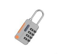 PureBowlic Zinc Alloy 4-Digit Combination Padlock, Resettable Anti-Theft Code Lock For Suitcases, Lockers, Backpacks, And Drawers, Compact Travel Security Lock - Coffee Brown(silver)