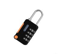 PureBowlic Zinc Alloy 4-Digit Combination Padlock, Resettable Anti-Theft Code Lock For Suitcases, Lockers, Backpacks, And Drawers, Compact Travel Security Lock - Coffee Brown(Black)