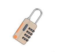 PureBowlic Zinc Alloy 4-Digit Combination Padlock, Resettable Anti-Theft Code Lock For Suitcases, Lockers, Backpacks, And Drawers, Compact Travel Security Lock - Coffee Brown(coffee brown)
