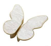 PureBowlic Zinc Alloy Butterfly Cabinet Handle With Clover Design, Nordic Style Drawer Pulls For Wardrobe Nightstand, Ergonomic Grip, Tinted Shell, 2 Pack(C)