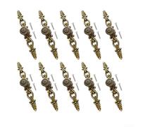 PureBowlic Zinc Alloy Cabinet Handles With Vintage Bronze Finish, Decorative Floral Pulls For Dresser Drawers And Doors, 128Mm Or 160Mm Hole Spacing, Anti-Rotation Stability, Pack Of 10(128mm)