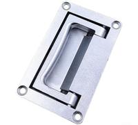 PureBowlic Zinc Alloy Folding Toolbox Handle, Rectangular Recessed Pull For Electrical Cabinets, Modern Mounted Hardware With Spraying Finish, Silver, 110X69mm(M)
