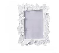 PureBowlic3D Embossed Butterfly Frame For 4X6 Inch S, Elegant Resin Picture Holder With Layered Relief Border For Home Decor, Wedding, Birthday, Anniversary - White(4 * 6-white)
