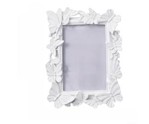PureBowlic3D Embossed Butterfly Frame For 4X6 Inch S, Elegant Resin Picture Holder With Layered Relief Border For Home Decor, Wedding, Birthday, Anniversary - White(4 * 6-white)