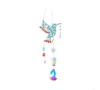 PureBowlicBird Gemst Sun Catcher with Heartfelt Message, Rainbow Hanging Decor for Window Garden Patio, 16.14 Inch Memorial Ornament for Bird Lovers(Blue)