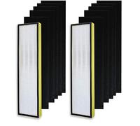 PUREBURG Replacement Filter Compatible with PureMate PM 520 Air Purifier, H13 Activated Carbon For Air Clean Dust VOCs Odor - 2 Set & 10 Pre-Filters