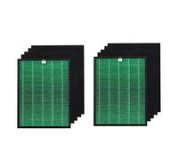 PUREBURG Replacement Filter Set Compatible with Coway Airmega 150 (AP-1019C) & Airmega 160 Air Purifiers, 2-Pack H13 HEPA + 8 x Activated Carbon Pre-Filter Air Clean