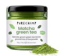 PureChimp Ceremonial Grade Matcha Powder 50g. 100% Pure Green Tea. Shade-Grown for MatchaLatte, Teas & Recipes. Recyclable Glass Jar. Antioxidant-Rich.
