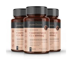 Pureclinica Concentrated CLA 1000mg 6 Months Supply 84% Rich Conjugated Linoleic Acid. The Strongest CLA Available, Burns Stubborn Abdominal Fat