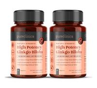 Pureclinica High Potency Ginkgo Biloba 30,000mg. 5 times the strength of competitor with 600mg 50:1 extract and 24% Flavone Glycosides-2 bottles