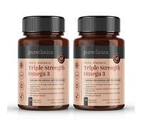 Pureclinica Triple Strength Omega 3 1000mg x 360 Capsules (2 Bottles of 180)- 12 Months Supply