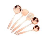Purecopper 5-Piece Pure Copper Kitchen Cooking Utensils Set, Stylish Copper Kitchen Accessories, Cookware Set for Home or Restaurant Cooking (5)