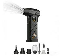 PURECOTERA Compressed Air Duster Cleaner,Air Blower- Suction,Blower,LED Light, Type C, Digital LCD,Charge,Wireless Mini Vacuum,110,000 rpm, 6000 mAh,Durable Cleaner For PC,Car,Home, Pet-HFX01 2.0