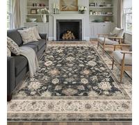 PureCozy Extra Large Rugs Living Room 240x300cm Washable Carpet, Black | Non Slip, Bedroom, Lounge, Dining Room, Office, Home Decor