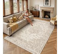 PureCozy Living Room Rug, 300 x 400 cm, Washable Vintage Beige Rug for Bedroom, Short Pile, Non-Slip, Soft, Bohemian, Retro, Large XXL Carpet for Kitchen, Dining Room, Bedroom, Living Room