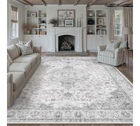 PureCozy Living Room Rug, 300 x 400 cm, Washable Vintage Grey Rug for Bedroom Anti-Slip Short-Pile Soft Bohemian Retro Large XXL Carpet for Kitchen Dining Room Bedroom Office Living Room