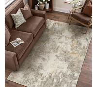 PureCozy Modern Abstract Area Rug 120x170cm Brown Washable Living Room Rug Non-slip Soft Accent Carpet Area Rugs Art Floor Carpet for Living Room Bedroom Home Office Dining Room Kitchen Decor