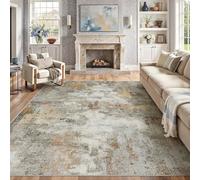 PureCozy Modern Abstract Area Rug Living Room Extra Large 240x300 cm Machine Washable Light Brown Non Slip XXL Rugs for Bedroom Dining Room Home Office, Soft Low Pile Carpet for Indoor Home Decor