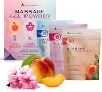 Purecrafts Massage Gel Powder 50g (3-Pack) | Variety of Fragrances | Made in Japan | Colourless, Stain Free, Glycerine and Paraben Free | Makes 5 litres of Slippery Massage Gel per Sachet