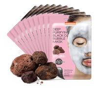 Purederm Deep Purifying Black O2 Bubble Mask - Volcanic Facial Sheet With Detoxifying And Moisturizing Action, Skin Brightening Wash-off Face Mask That Removes Dead Skin Cells And Toxins (Volcanic)