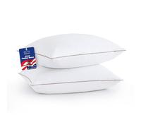 puredown® Goose Feathers and Down Pillows - Made in USA Pillow Soft & Fluffy Hotel Pillows King Size Set of 2, 100% Cotton Cover, Luxury Feather Pillow for Back, Stomach or Side Sleepers