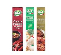 Puree Bundle Chilli Puree 80g , Garlic Puree 90g in Sunflower Oil and Sun Dried Tomato Puree 80g with Old, Herbs and Spices 3 Pack Great tast in a Bundle Pack