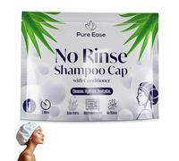 PureEase Shampoo Cap No Rinse - Shampoo Caps No Rinse for Elderly - Easy to Use Hair Washing Aids for Disabled - Hair Wash Caps No Water Rinse Free Contains Aloe Vera (Pack of 1)