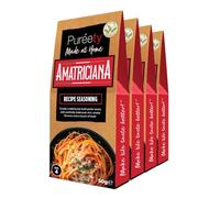 Pureety | GLUTEN FREE Amatriciana Recipe Seasoning | Restaurant quality meals made at home | One pack serves four | x 4 packs