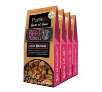 Pureety | GLUTEN FREE Beef Casserole Recipe Seasoning | Restaurant quality meals made at home | One pack serves four | x 4 packs