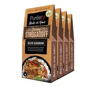 Pureety | GLUTEN FREE Beef Stroganoff Recipe Seasoning | Restaurant quality meals made at home | One pack serves four | x 4 packs