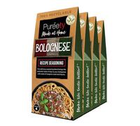 Pureety | GLUTEN FREE Bolognese Recipe Seasoning | Restaurant quality meals made at home | One pack serves four | x 4 packs