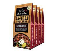 Pureety | GLUTEN FREE Chilli Con Carne Recipe Seasoning | Restaurant quality meals made at home | One pack serves four | x 4 packs