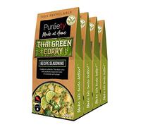 Pureety | GLUTEN FREE Thai Green Curry Recipe Seasoning | Restaurant quality meals made at home | One pack serves four | x 4 packs