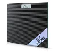 PUREFIT Digital Bathroom Scales for Body Weight - Ultra Slim Weighing Scales with High Precision Sensors, LED Display, Tempered Glass & Step-On | 2XAAA Batteries Included LB/KG/ST Max Weight 180KG