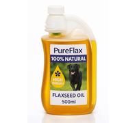 Pureflax Flaxseed Oil for Dogs Skin, Coat, Joints and Digestive Health | Natural Cold Pressed Linseed Oil High in Omega 3, 6 and 9 | Dog Food Topper for Shine and Mobility (500ml)