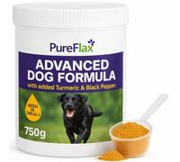 Pureflax Turmeric Powder for Dogs with Black Pepper, 750g | Omega 3 Linseed Supplement for Joints, Skin and Coat | Natural Dog Supplement for Mobility and Immune Support