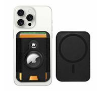 PureGear Mag AirTag Wallet, Magnetic Wallet with Protective AirTag Holder for iPhone 16/15/14/13/12 Series, MagSafe Compatible, Holds Up to 8 Cards, Slim Minimalist, AirTag Not Included (Black)