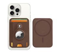 PureGear Mag AirTag Wallet, Magnetic Wallet with Protective AirTag Holder for iPhone 17/16/15/14/13/12 Series, MagSafe Compatible, Holds Up to 8 Cards, Slim Minimalist, AirTagNot Included (Chestnut)