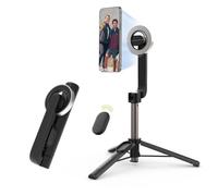 PureGear Magnetic Selfie Stick Tripod Stand with Wireless Remote, Compatible with MagSafe for iPhone 15/14/13/12 Series and Android Phones, Extendable Tripod Mount and Stand (Black)