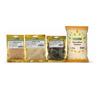Puregro African Cooking Combo Pack | Ground Egusi 100g, Ground Crayfish 70g, Utazi Leaves 25g & Coarse Semolina 1.5kg | Traditional West African Ingredients | Ideal for Soups and Stews