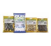 Puregro African Cooking Combo Pack | Whole Ogbono 130g, Dried Iru 80g, Herring Fillet 80g & Pounded Yam 1.5kg | Traditional West African Ingredients | Ideal for Soups and Stews