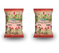 Puregro Blanched Ground Almonds 300g (Pack of 2) | Premium Quality Almond Flour | Great Addition for a Keto Diet | High in Fiber | High in Protein | Great Source of Calcium & Vitamin E
