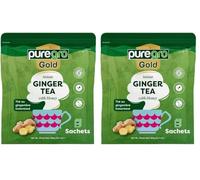 Puregro Gold Instant Ginger Tea with Honey | Ginger Tea | Warming Beverage, Soothing & Refreshing | Natural Ginger & Sweet Honey Blend | Easy to Prepare | Total Weight 360g (20 Sachets, 18g Each)