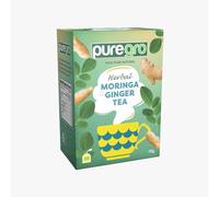 Puregro Moringa & Ginger Tea 40g (20 TEA BAGS) | PACK OF 1| Herbal Tea | 100% Pure Natural | CAFFEINE FREE.